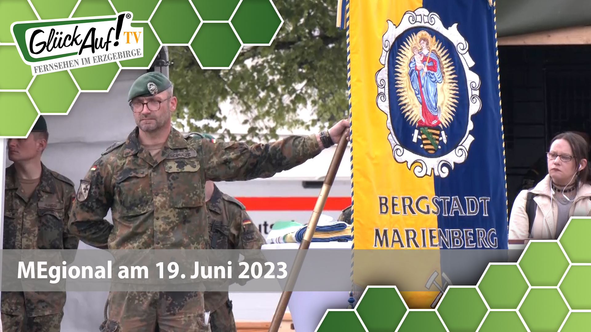 MEgional am 19. Juni 2023 u.a. mit der 30- jährigen Patenschaft der "Marienberger Jäger"