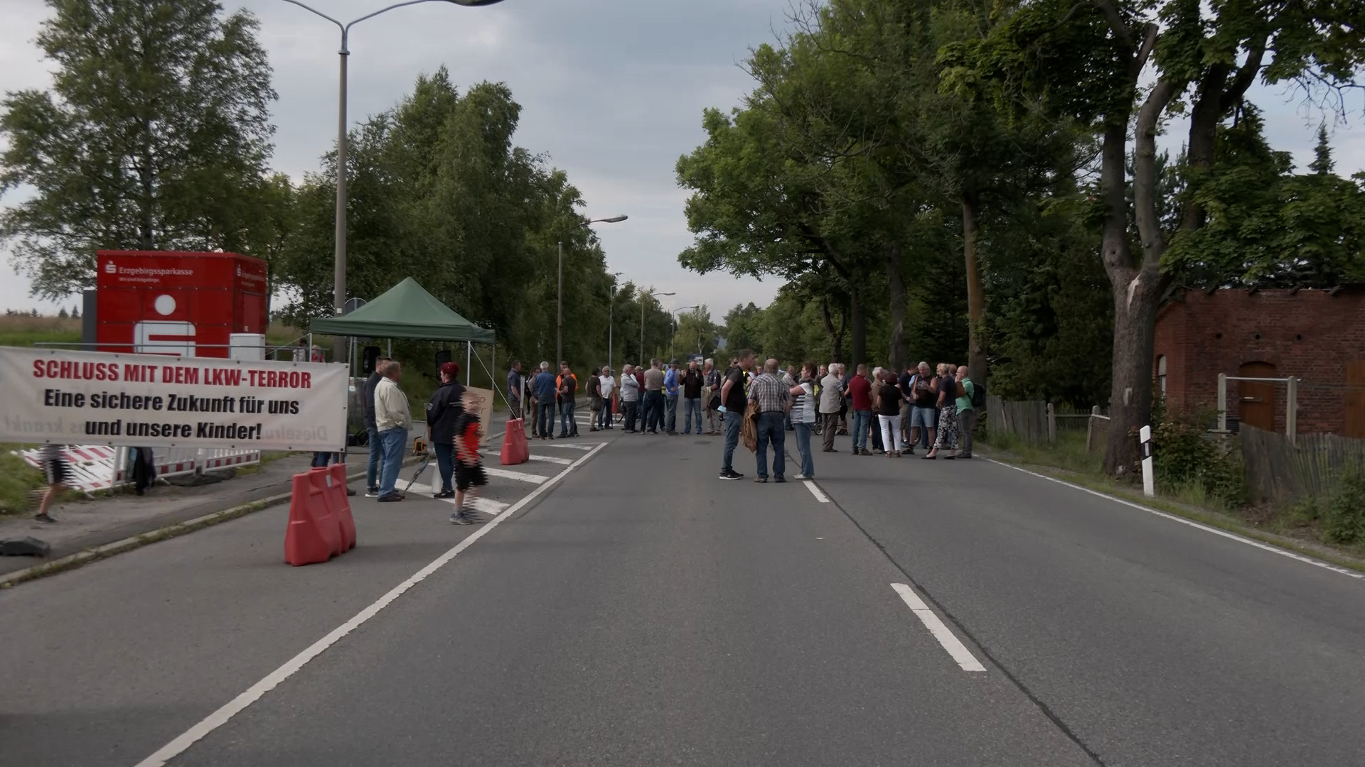 MEgional am 19. Juli 2021 mit der Protestaktion gegen Transitverkehr in Reitzenhain