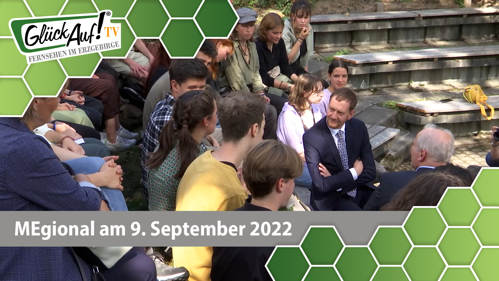 MEgional am 9. September 2022 - mit einer Gesprächsrunde mit Marienberger Gymnasiasten und dem Sächsischen Ministerpräsidenten