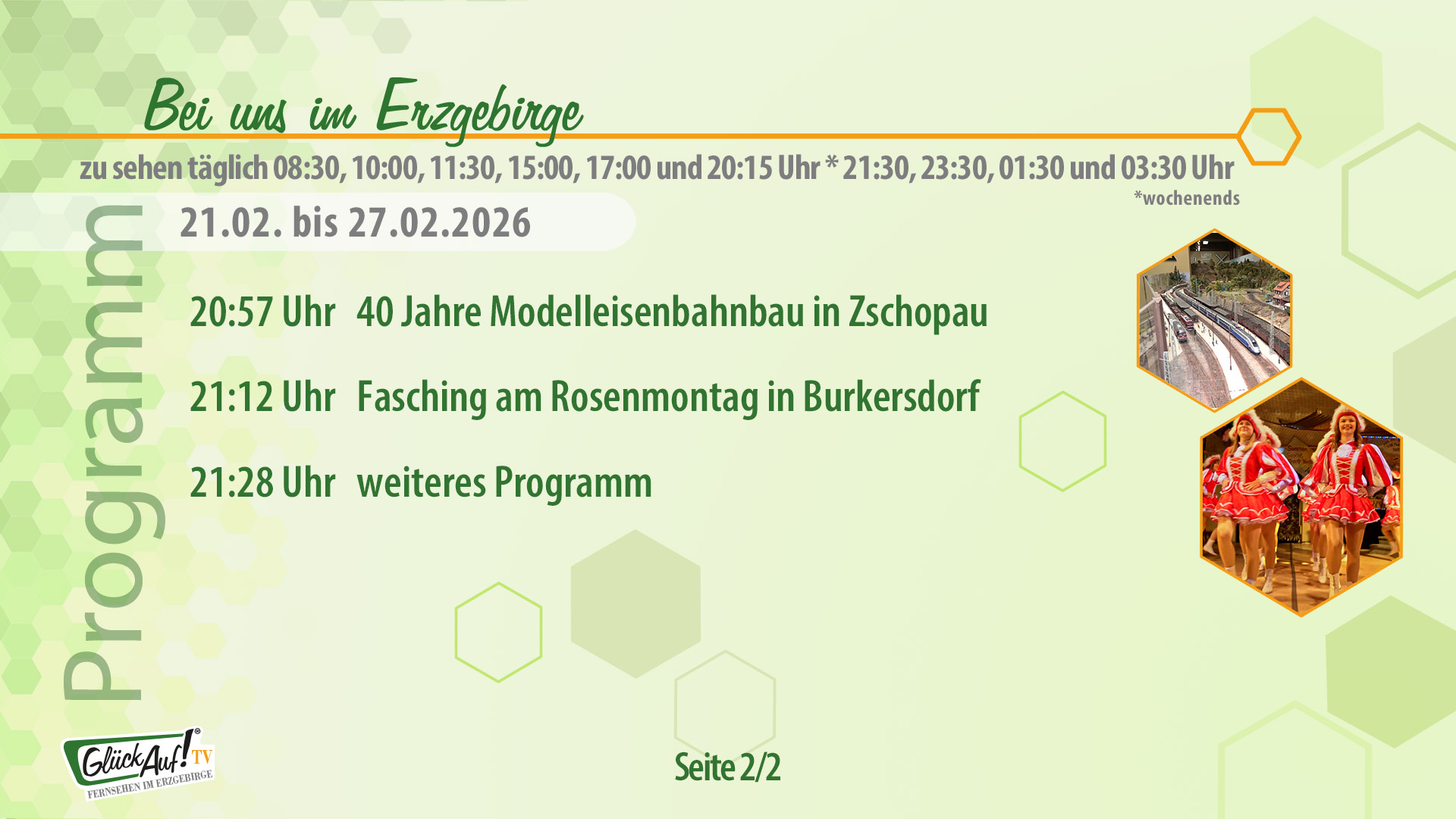 Bei uns im Erzgebirge für die 08. Kalenderwoche vom 21. Februar bis 27. Februar 2026