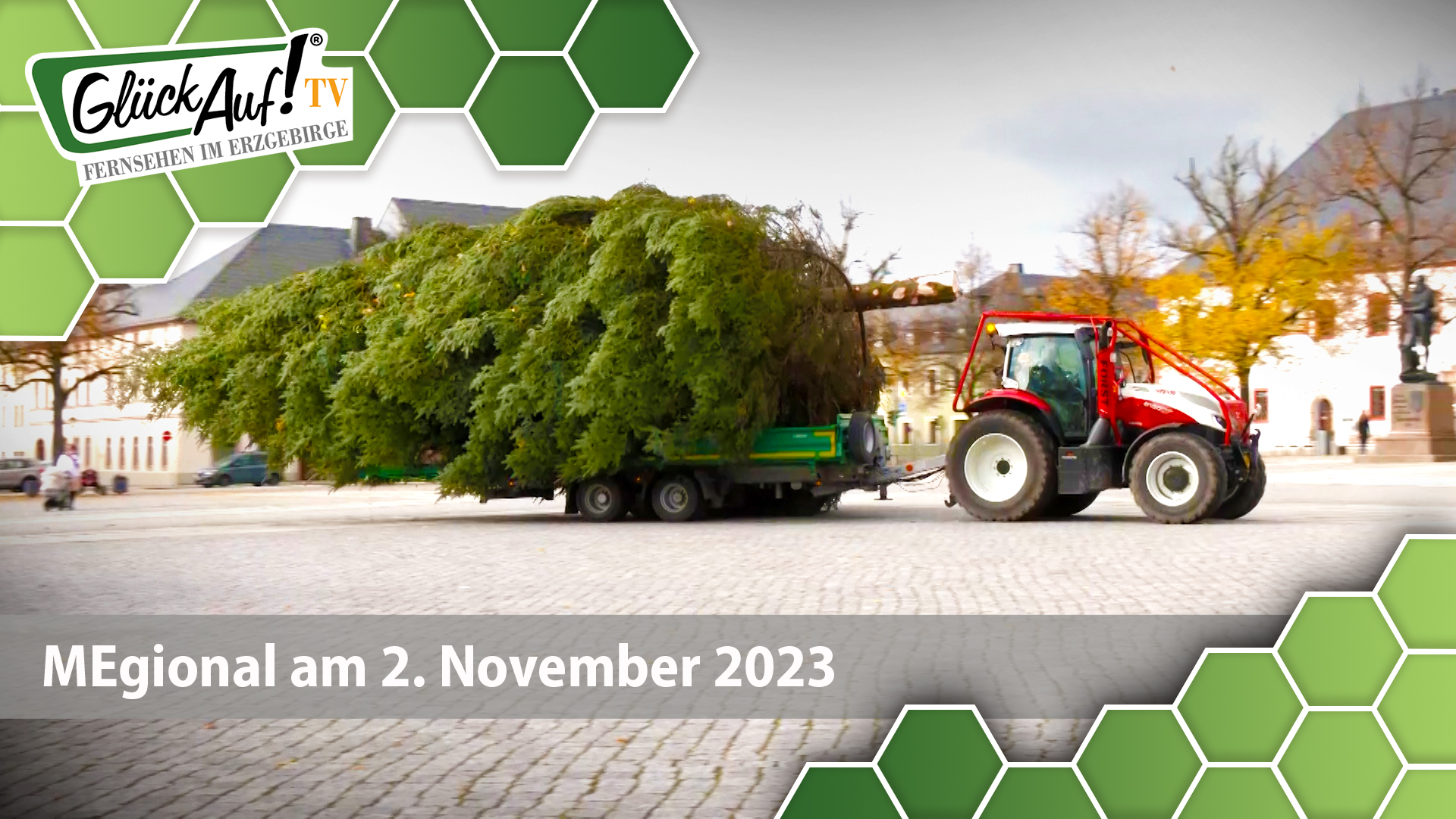 MEgional am 2. November 2023 mit den Weihnchtsbaum für den Marktplatz Marienberg