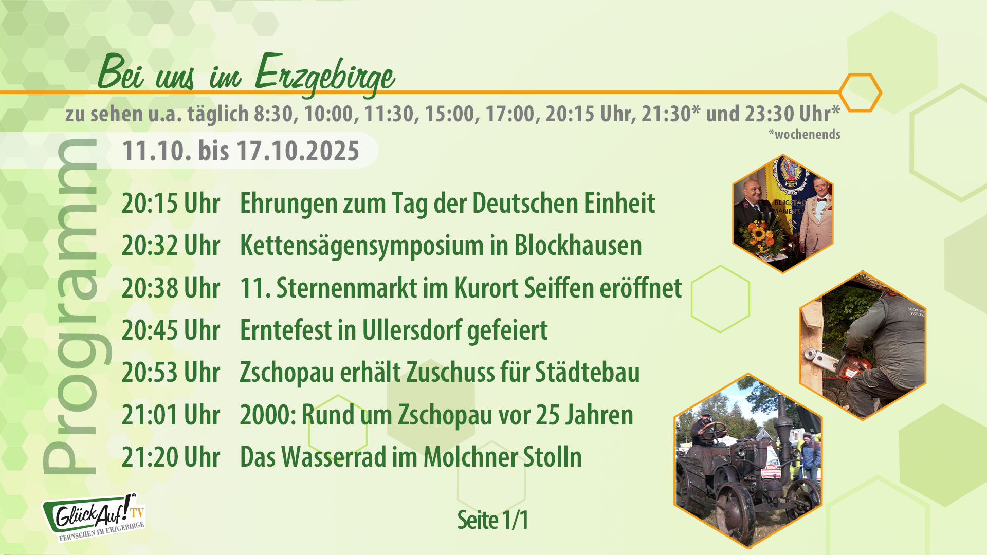 Bei uns im Erzgebirge für die 42. Kalenderwoche vom 11.  bis 17. Oktober