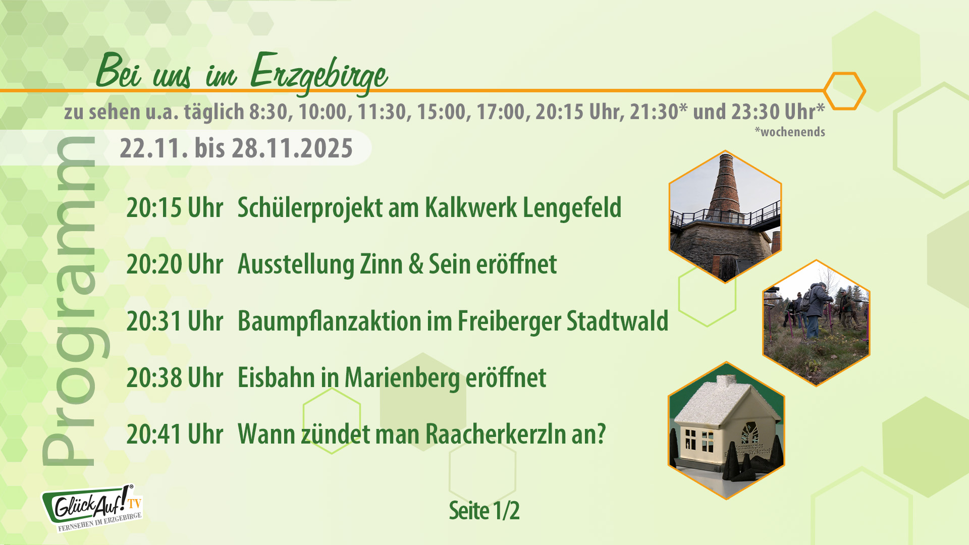 Bei uns im Erzgebirge für die 48. Kalenderwoche vom 22. bis 28. November 2025 Bei uns im Erzgebirge für die 48. Kalenderwoche vom 22. bis 28. November 2025